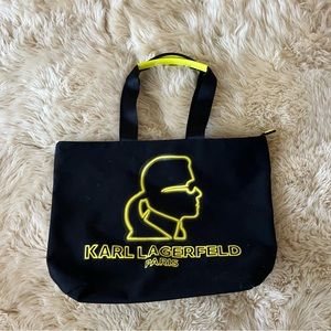 Karl Lagerfeld Shoulder Tote Bag with Graphic Neon Print